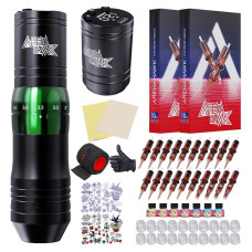 Tattoo Gun Kit with Two Tattoo Batteries Tattoo Pen Wireless Battery Tattoo Kit