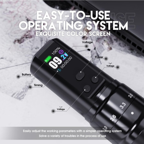 Mast Fold2 Pro Tattoo Gun, Wireless Rotary Pen Machine, 2 Batteries 2,000mAh Open Box