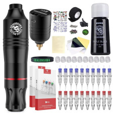 Dragonhawk Atom Wireless Tattoo Gun Pen Machine Kit - Complete Beginner Tattoo