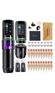 Dragonhawk L3 Tattoo Kit, Cordless/Cord Complete Tattoo Gun Kit Pen Machine Open Box