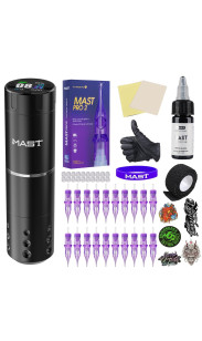 Mast Tattoo A1 Pro Cordless Tattoo Gun Kit Rotary Machine with 2200mAh Battery