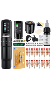 Dragonhawk Atom2 Pro Wireless Tattoo Pen Kit with 2 Batteries - 7 Strokes Open Box
