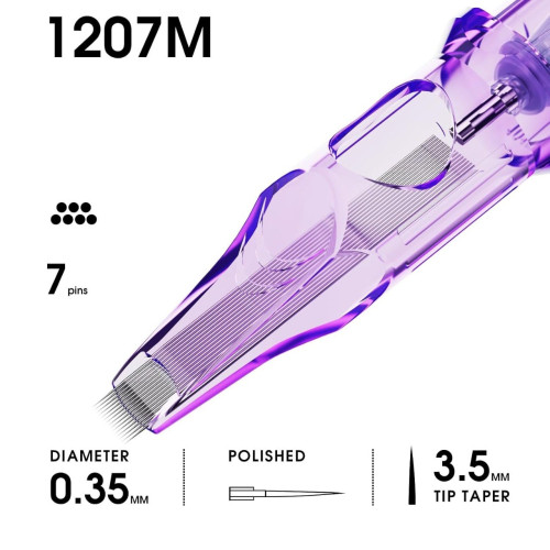 Mast Tattoo Pro2 Tattoo Cartridge Needles, #12 Bugpin 5M Magnum, 20 Count 1205M