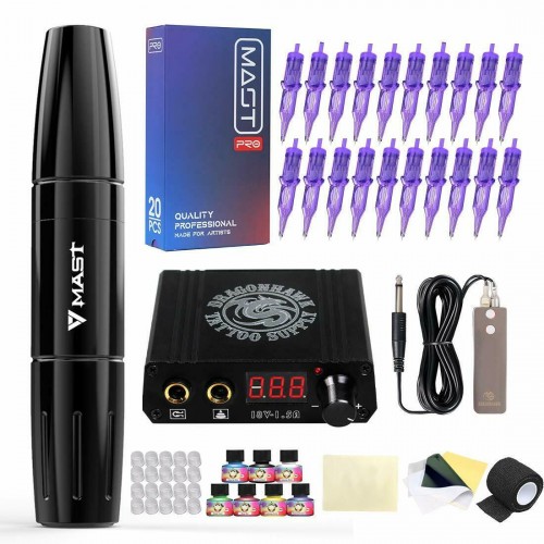 Mast Magi Tattoo Pen Machine Kit Pro Needles Power Supply