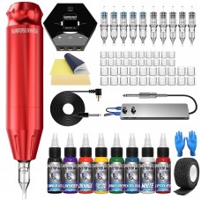 Wormhole Tattoo Machine Kit Rotary Tattoo Machine Kit 10 Cartridge Needles Used