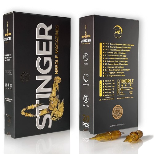 Stinger Disposable Tattoo Cartridge Needles Membrane 20 Pack RL