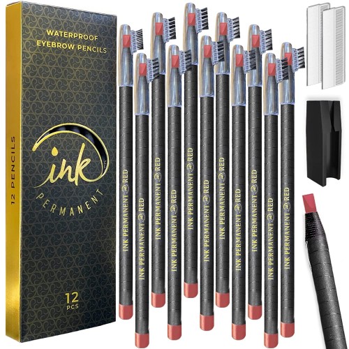 Ink Permanent Waterproof Eyebrow Mapping Pencils for Permanent Makeup, Microblading