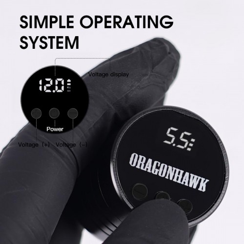 Dragonhawk Wireless Tattoo Kit, Complete Tattoo Pen Machine Kit Cordless Battery