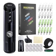 Dragonhawk Practice Tattoo Kit The X2 Wireless Tattoo Pen Rotary Machine Gun Kit 
