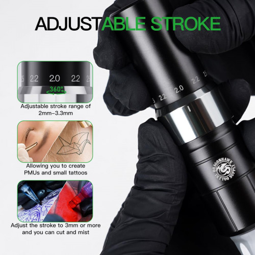 Dragonhawk Tattoo Kit, Tour Y23 Wireless Tattoo Kits 2 Replaceable Batteries Tattoo Pen Machine Gun Kit 