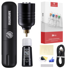 DRAGONHAWK Tattoo Machine Beginner Complete Kit Rotary Pen 20Pcs Cartridges