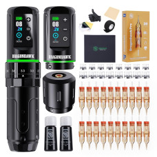 Dragonhawk L3 Tattoo Kit, Cordless/Cord Complete Tattoo 2 Batteries 2,000mAh 